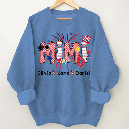 Mimi Patriotic 4th of July Custom Mimi And Grandkids Shirt