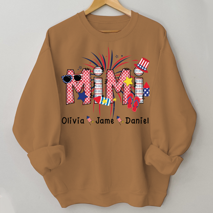 Mimi Patriotic 4th of July Custom Mimi And Grandkids Shirt