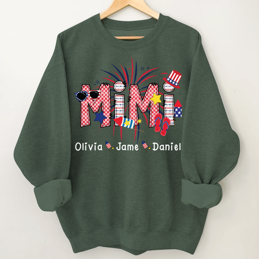 Mimi Patriotic 4th of July Custom Mimi And Grandkids Shirt