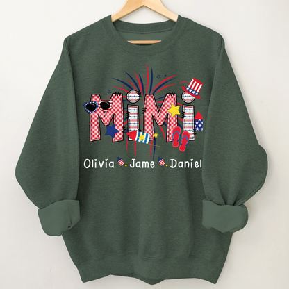Mimi Patriotic 4th of July Custom Mimi And Grandkids Shirt