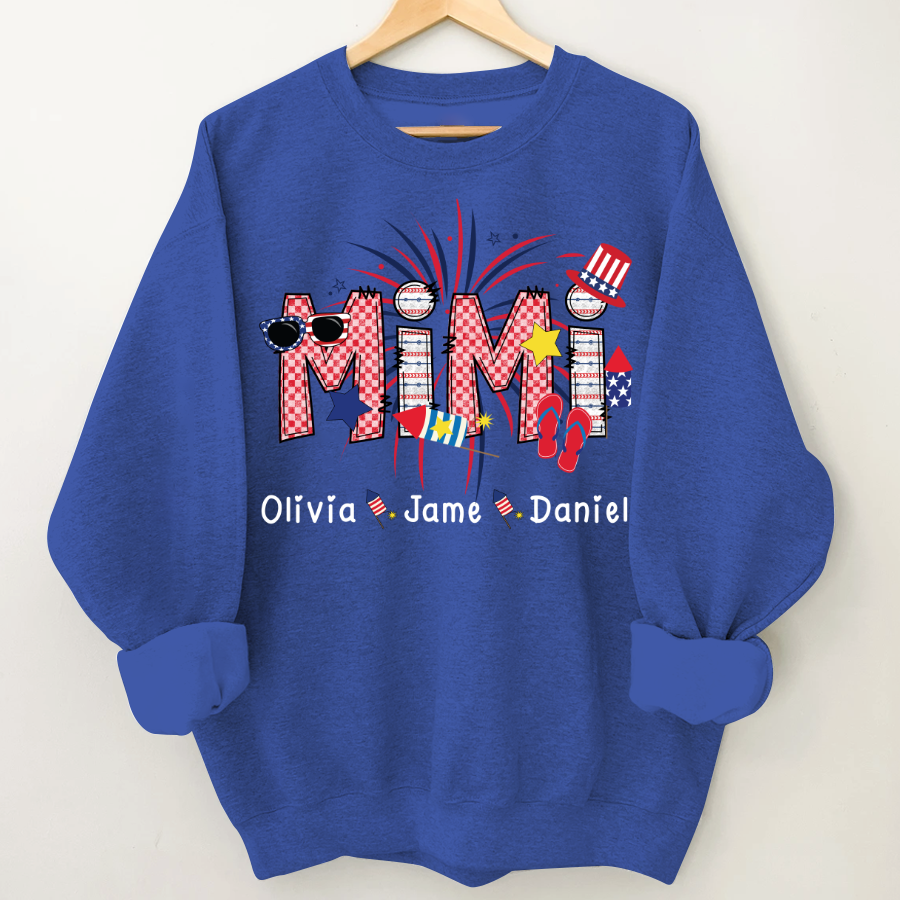 Mimi Patriotic 4th of July Custom Mimi And Grandkids Shirt
