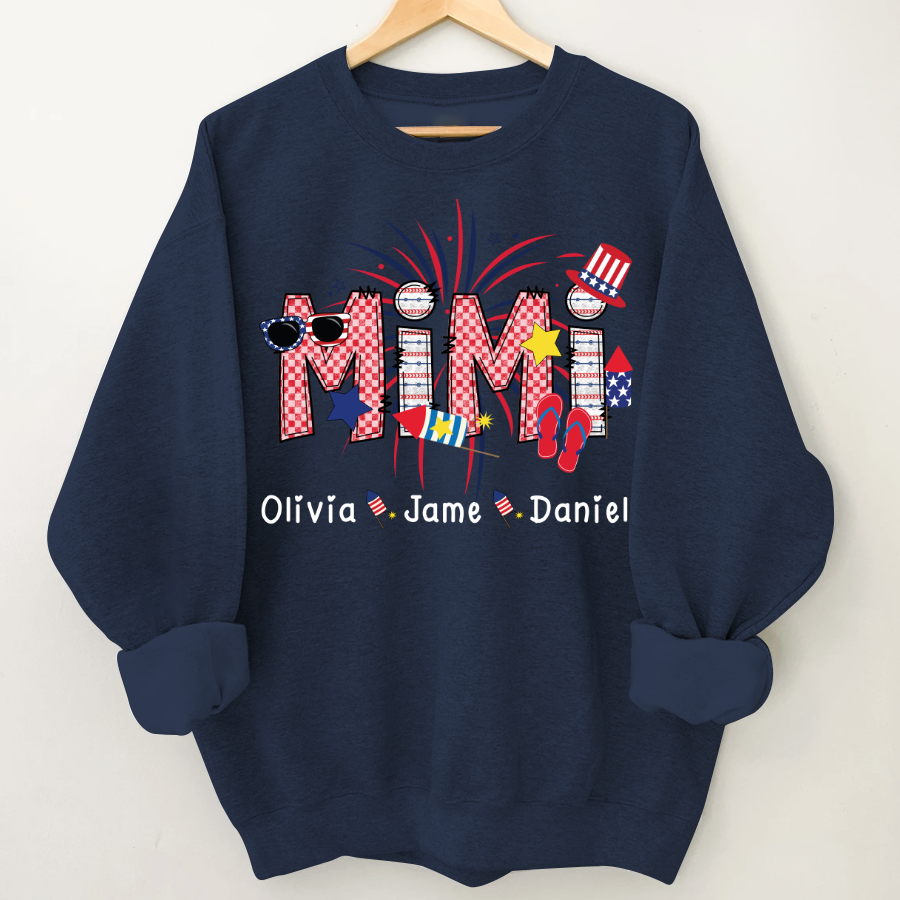 Mimi Patriotic 4th of July Custom Mimi And Grandkids Shirt
