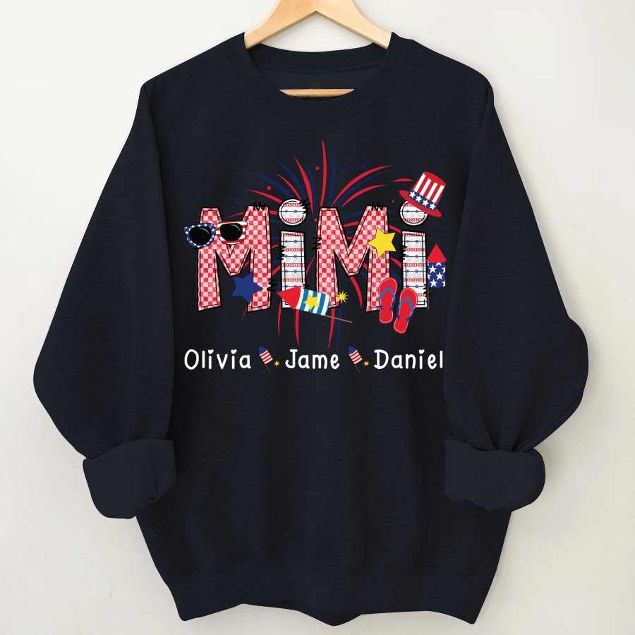 Mimi Patriotic 4th of July Custom Mimi And Grandkids Shirt