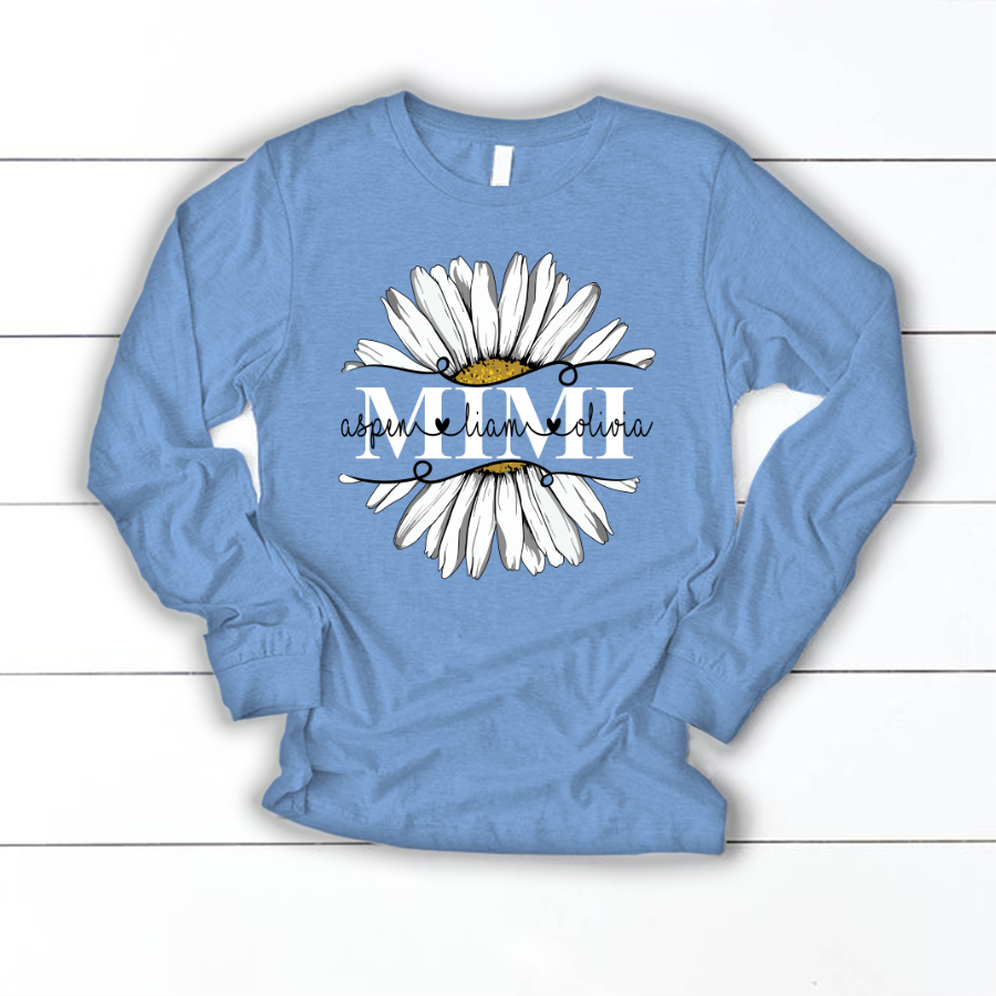 Mimi And Grandkids Flower Daisy Longsleeve