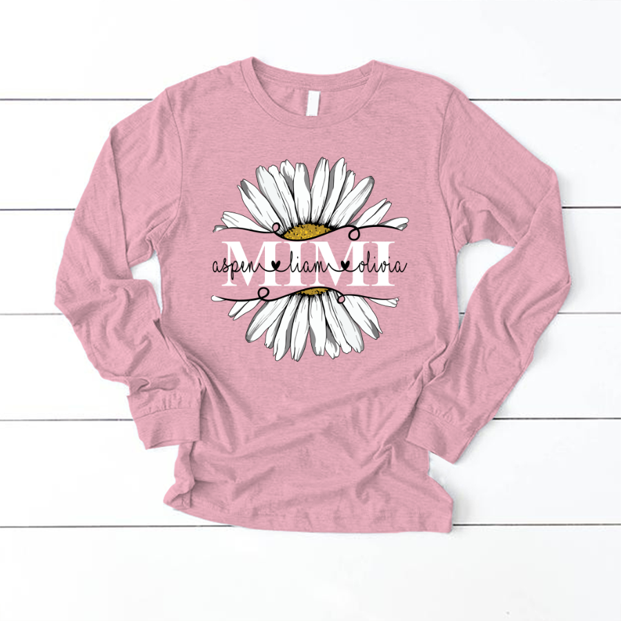 Mimi And Grandkids Flower Daisy Longsleeve