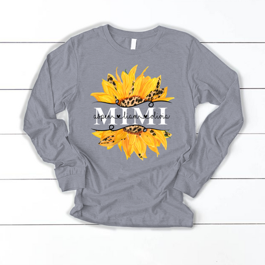 Mimi And Grandkids Sunflower Longsleeve