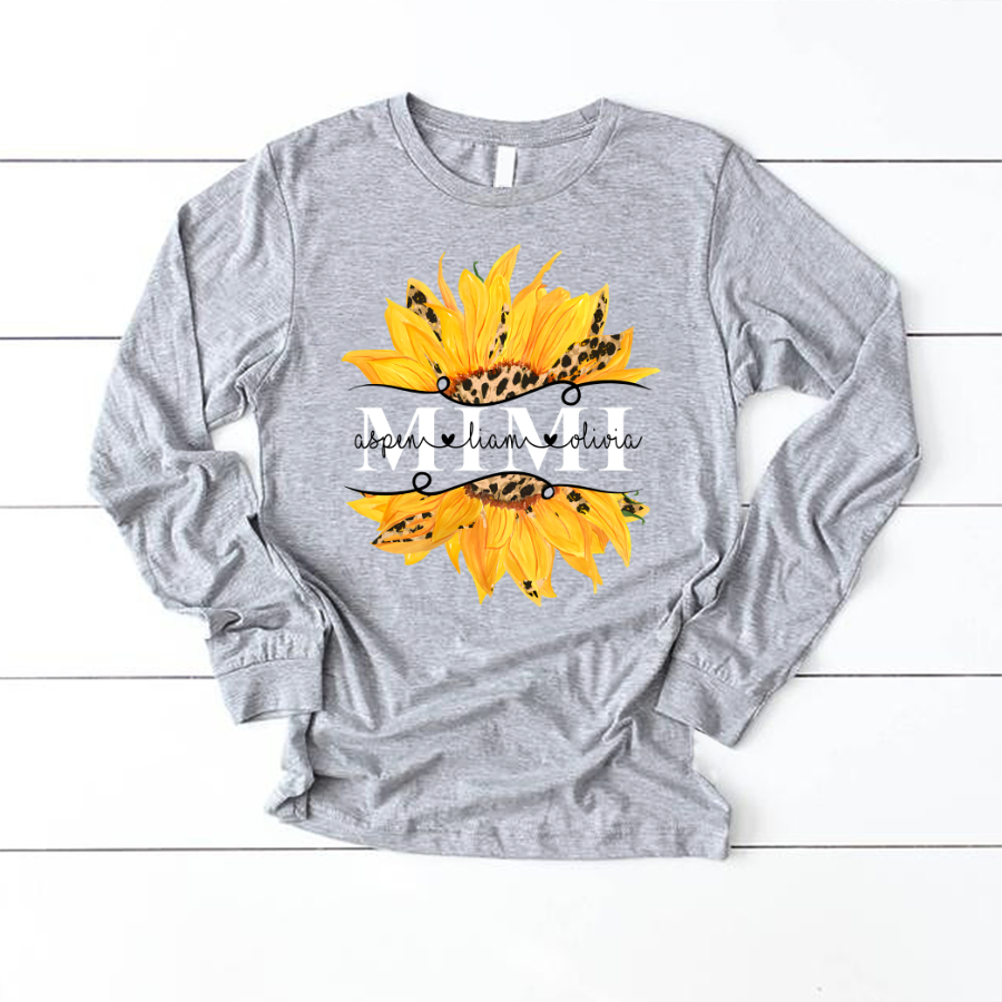 Mimi And Grandkids Sunflower Longsleeve