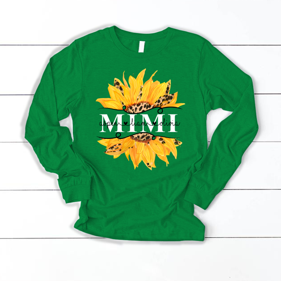 Mimi And Grandkids Sunflower Longsleeve