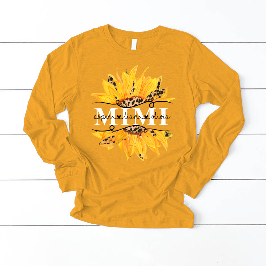 Mimi And Grandkids Sunflower Longsleeve