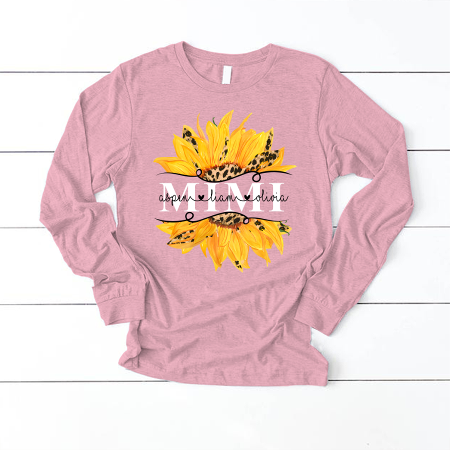 Mimi And Grandkids Sunflower Longsleeve