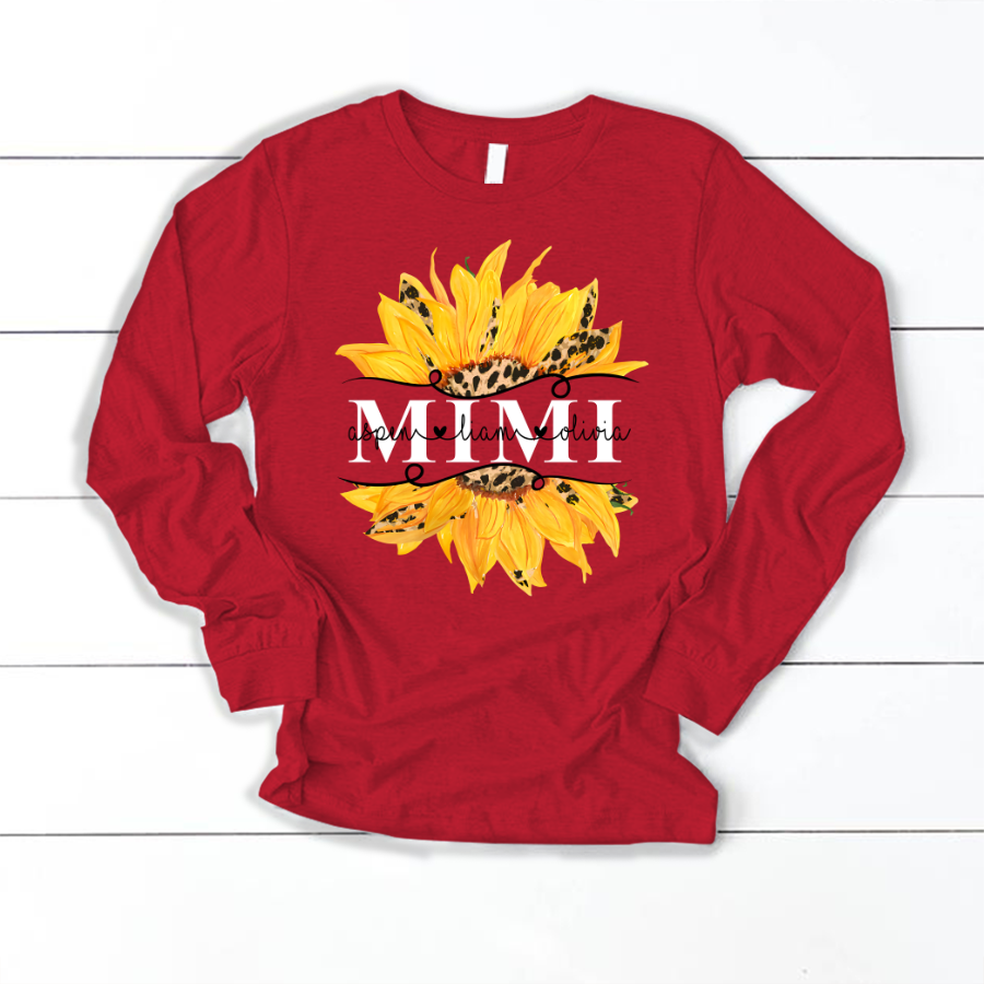 Mimi And Grandkids Sunflower Longsleeve