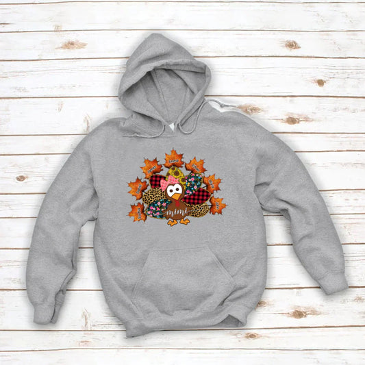 Mimi And Grandkids Thanksgiving Turkey Hoodie