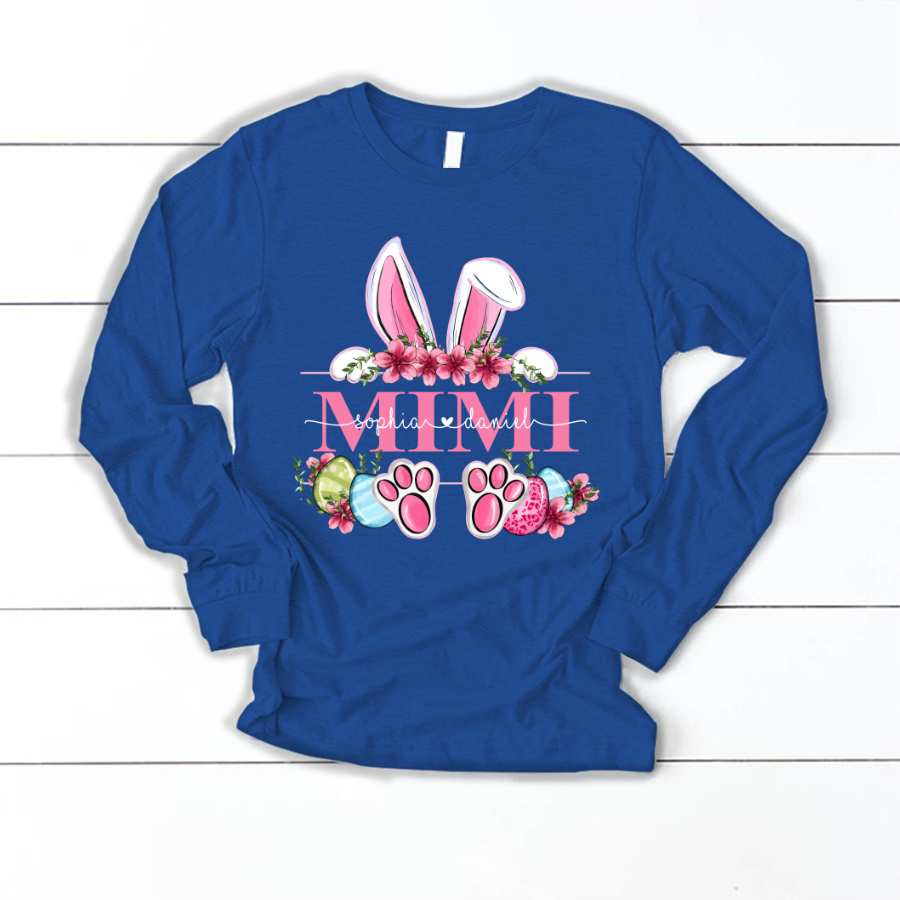 Mimi Bunny And Kids, Gift For Grandma, Grammy, Mama, Nana, Mimi, Mother Day CTH01 Longsleeve