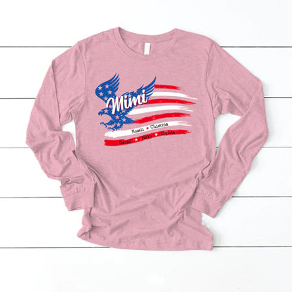 Mimi With Grandkids Names 4th Of July CTL94 Longsleeve