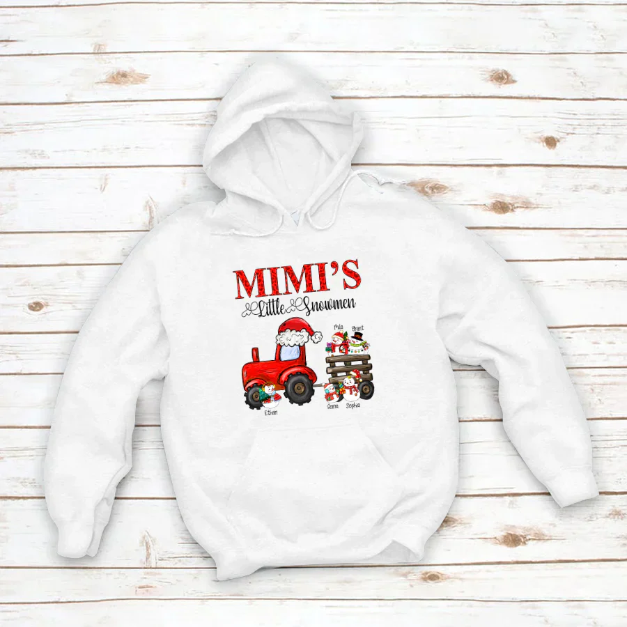 Mimi's Little Snowmen Trator Christmas Hoodie
