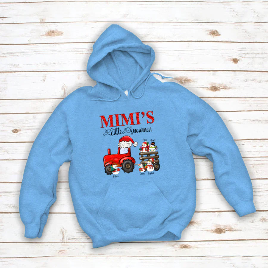 Mimi's Little Snowmen Trator Christmas Hoodie
