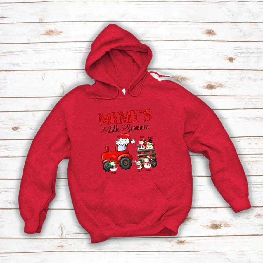 Mimi's Little Snowmen Trator Christmas Hoodie