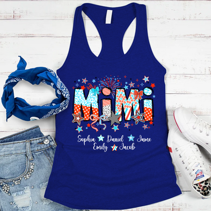 Mimi and Grandkids Star Firework USA Patriotic Independence Day