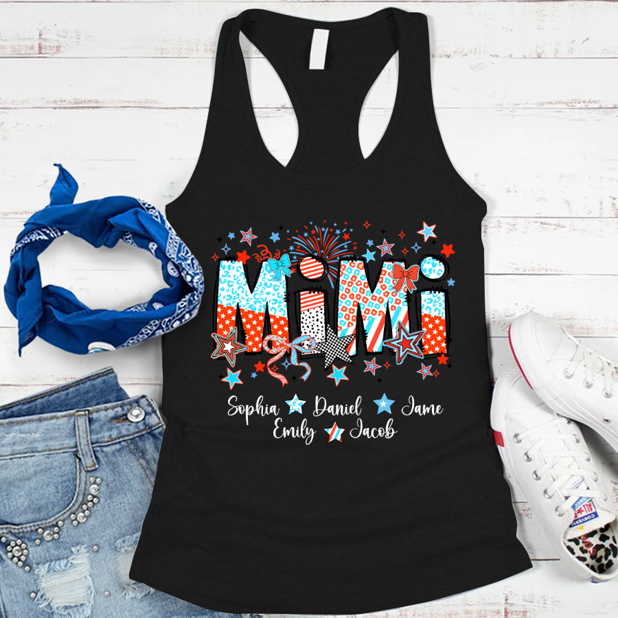 Mimi and Grandkids Star Firework USA Patriotic Independence Day