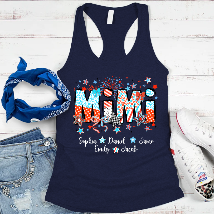 Mimi and Grandkids Star Firework USA Patriotic Independence Day