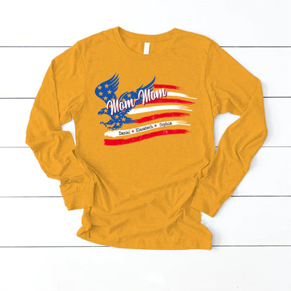 MomMom With Grandkids Names 4th Of July CTL94 Longsleeve