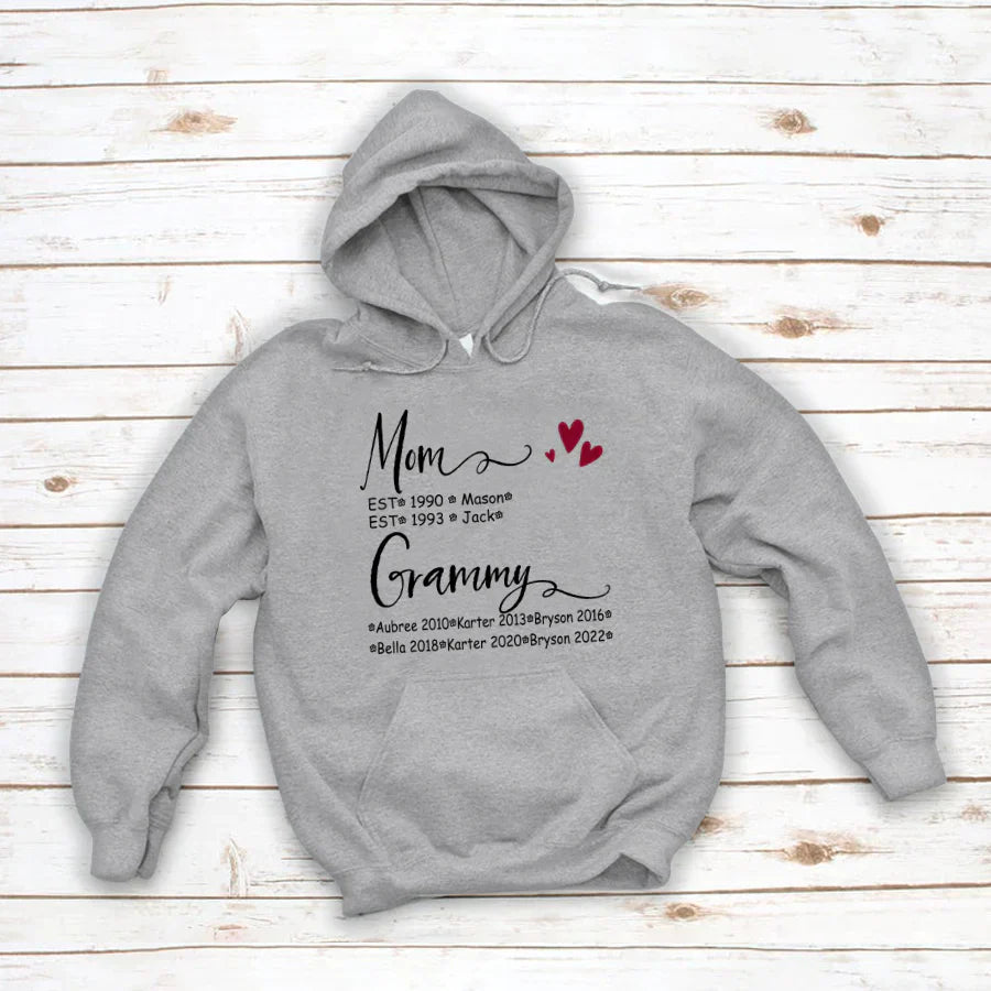 Mom And Grammy Kids Est VT22120093 Hoodie