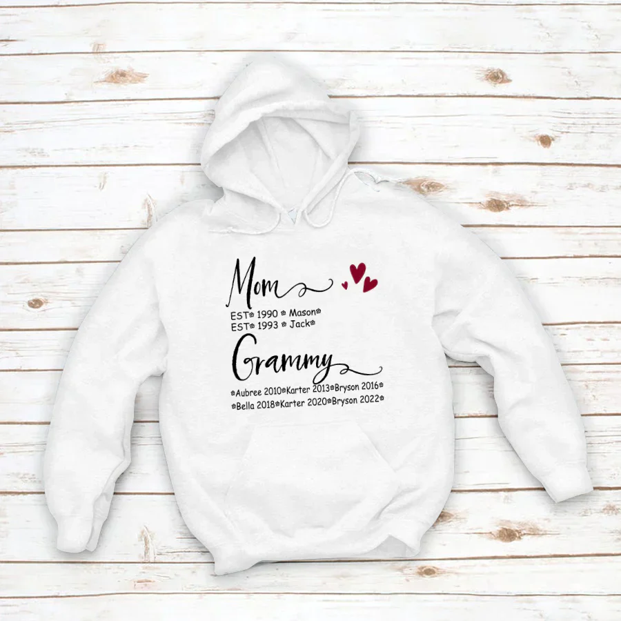 Mom And Grammy Kids Est VT22120093 Hoodie