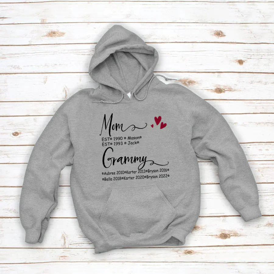 Mom And Grammy Kids Est VT22120093 Hoodie