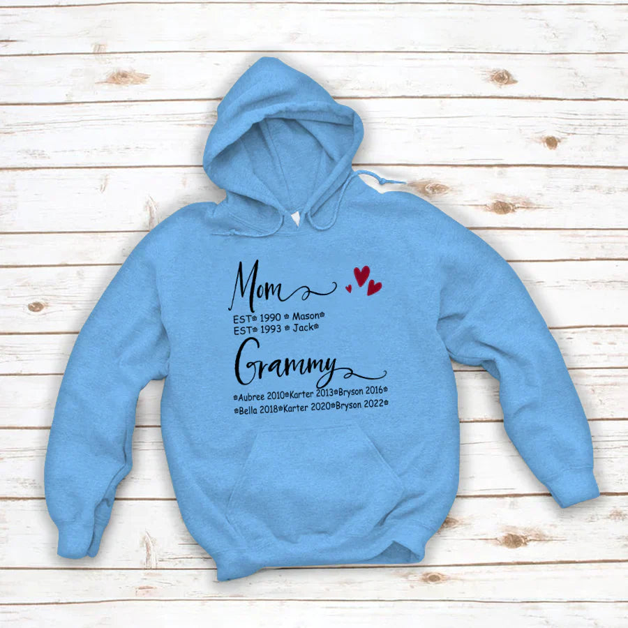 Mom And Grammy Kids Est VT22120093 Hoodie