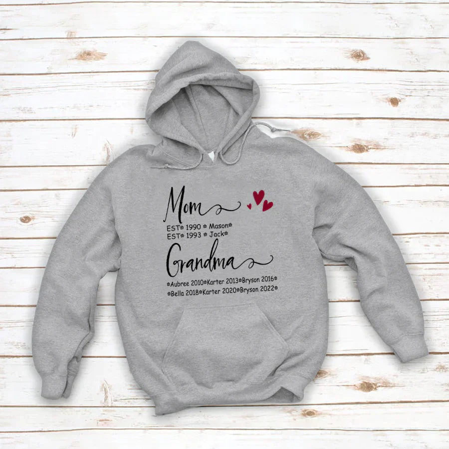Mom And Grandma Kids Est VT22120093 Hoodie
