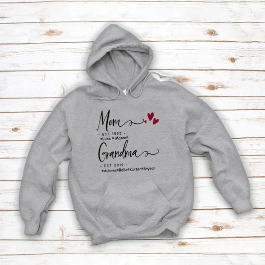 Mom Grandma Family Est Kids VT22120071 Hoodie