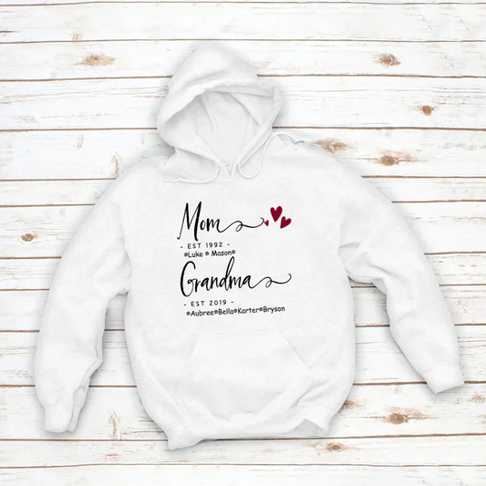 Mom Grandma Family Est Kids VT22120071 Hoodie