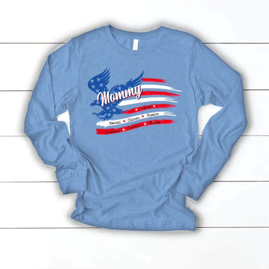 Mommy With Grandkids Names 4th Of July CTL94 Longsleeve