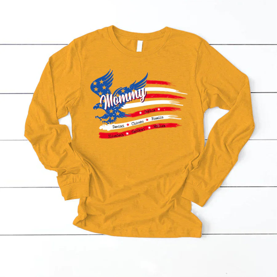 Mommy With Grandkids Names 4th Of July CTL94 Longsleeve