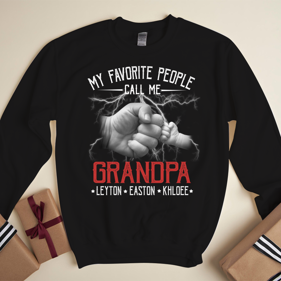 My Favorite People Call Me Grandpa Hands Lightning Sweatshirt