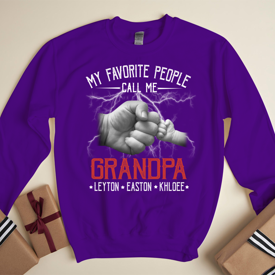 My Favorite People Call Me Grandpa Hands Lightning Sweatshirt