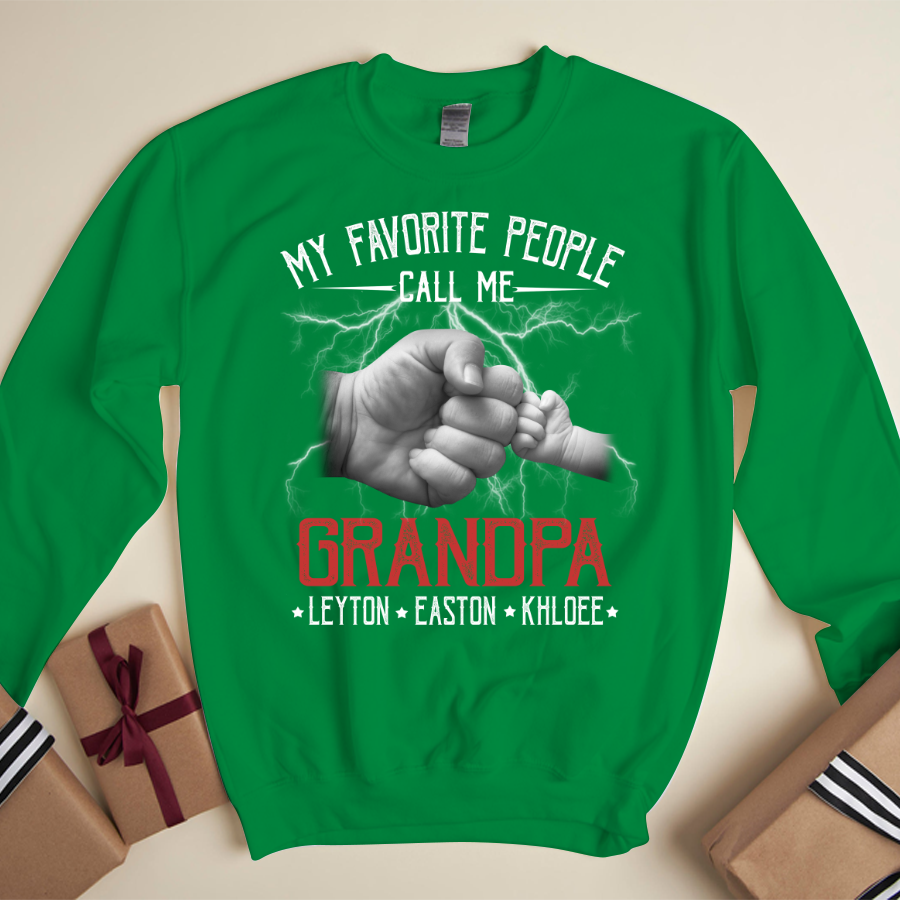 My Favorite People Call Me Grandpa Hands Lightning Sweatshirt