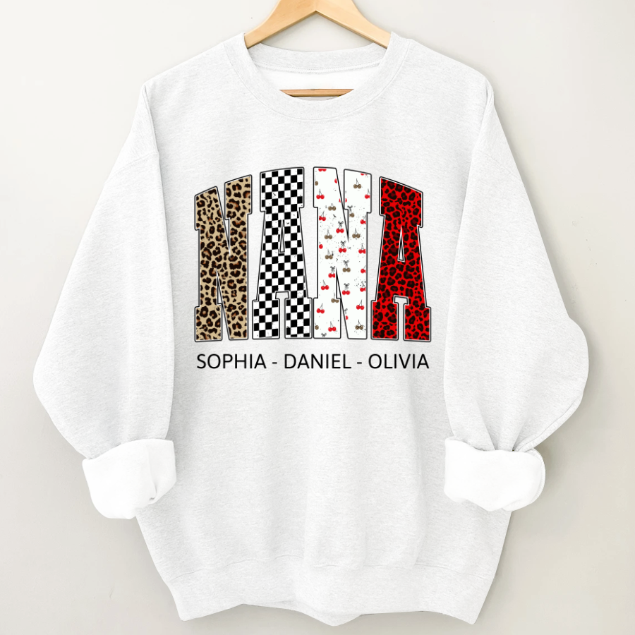 Nana Leopard Trendy Nana And Grandkids Personalized