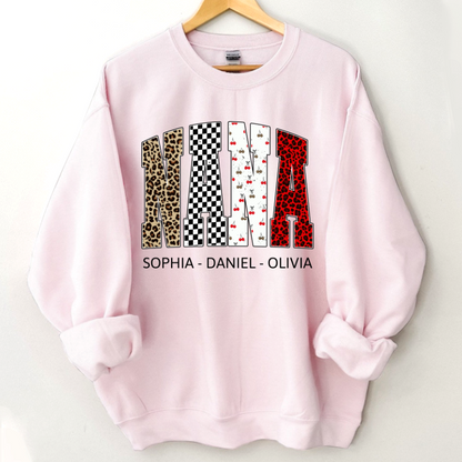 Nana Leopard Trendy Nana And Grandkids Personalized