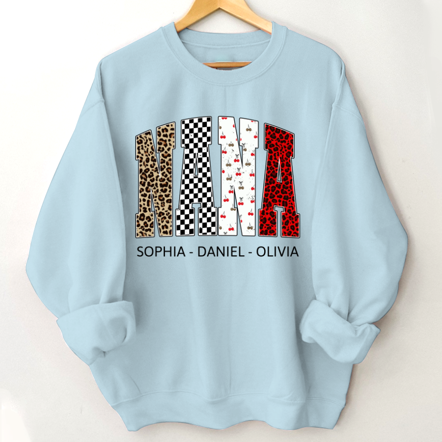 Nana Leopard Trendy Nana And Grandkids Personalized