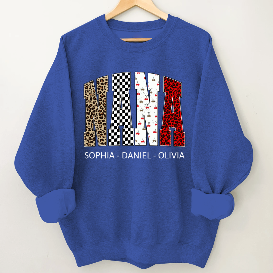 Nana Leopard Trendy Nana And Grandkids Personalized
