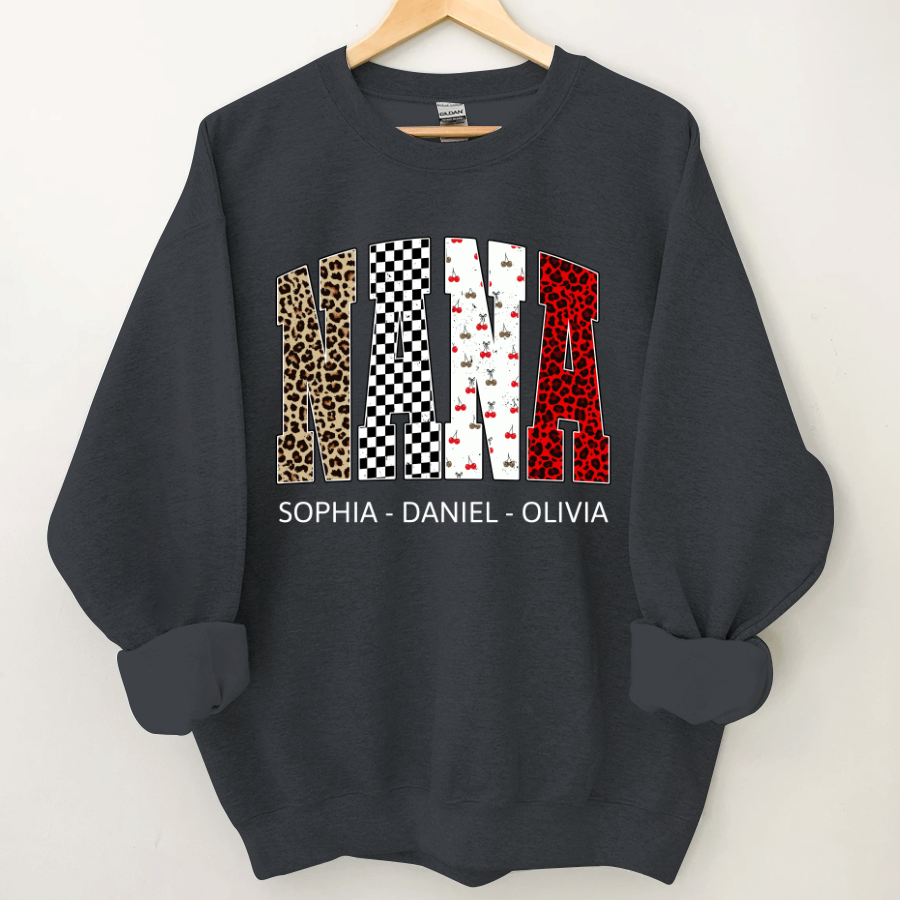 Nana Leopard Trendy Nana And Grandkids Personalized