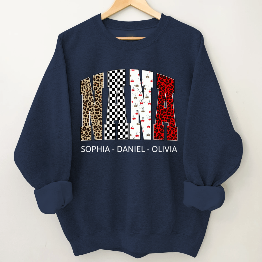 Nana Leopard Trendy Nana And Grandkids Personalized