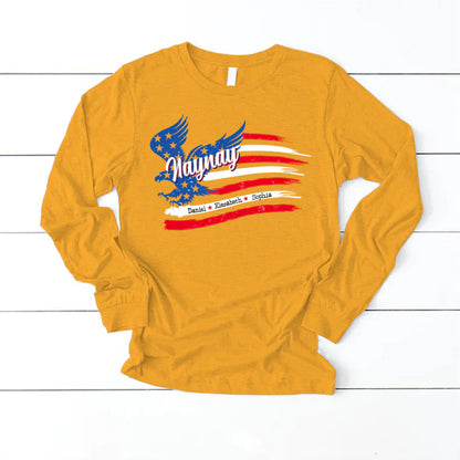 Naynay With Grandkids Names 4th Of July CTL94 Longsleeve