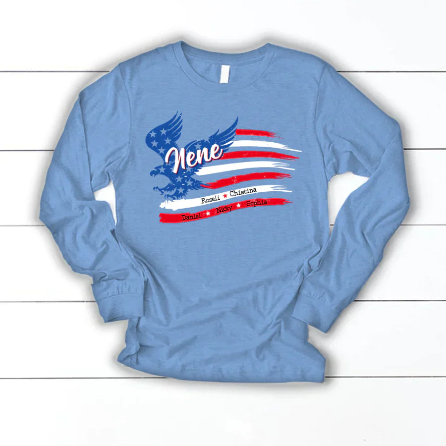 Nene With Grandkids Names 4th Of July CTL94 Longsleeve