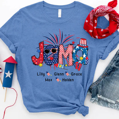 Patriotic Doodle 4th Of Jama Babi And Grandkid CTH01 T-Shirt