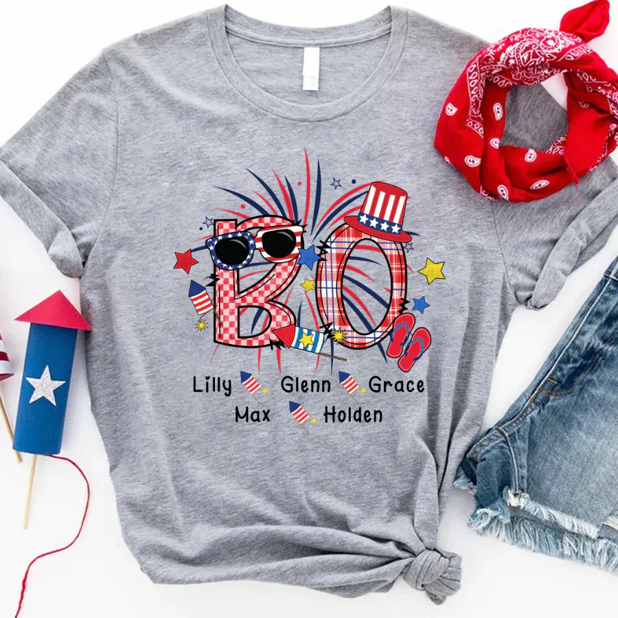 Patriotic Doodle 4th Of July BO And Grandkid CTH01 T-Shirt