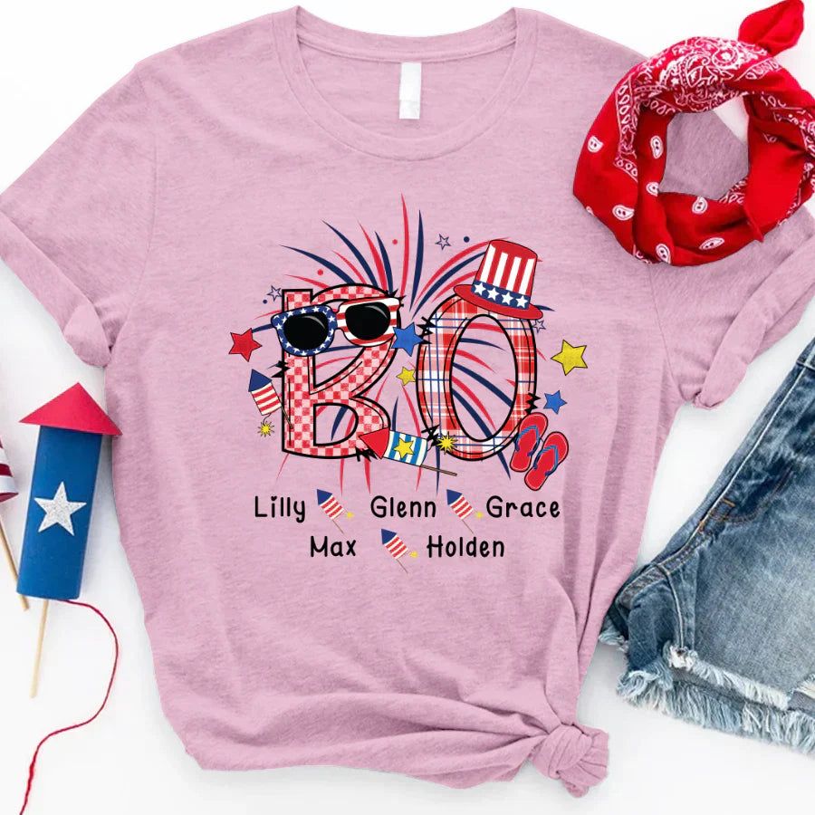 Patriotic Doodle 4th Of July BO And Grandkid CTH01 T-Shirt