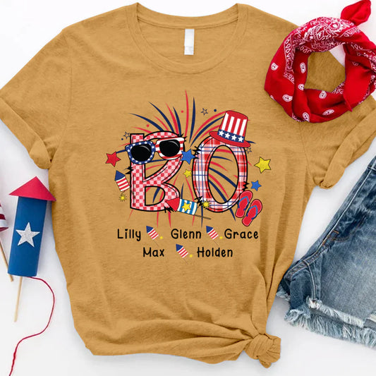 Patriotic Doodle 4th Of July BO And Grandkid CTH01 T-Shirt