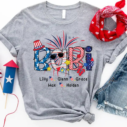 Patriotic Doodle 4th Of July Babi And Grandkid CTH01 T-Shirt